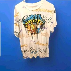 Vintage Scooby Doo White Graffiti T-Shirt